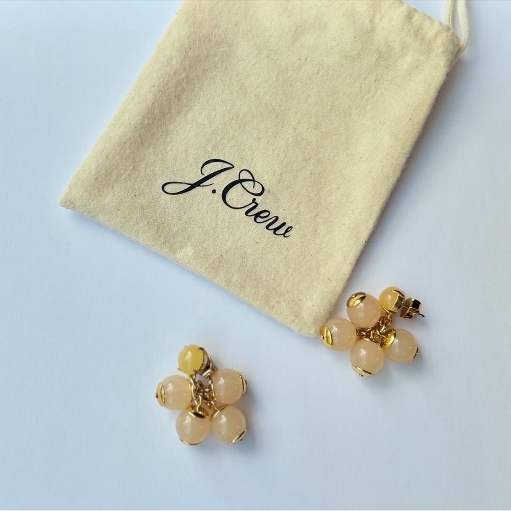 J. CREW PINK CHAMPAGNE LUCITE BAUBLES STATEMENT EARRINGS